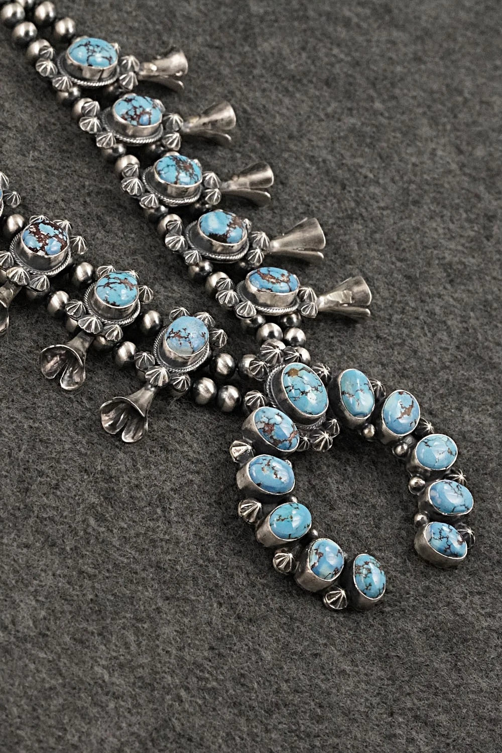 Turquoise & Sterling Silver Squash Blossom Set - Darrin Livingston