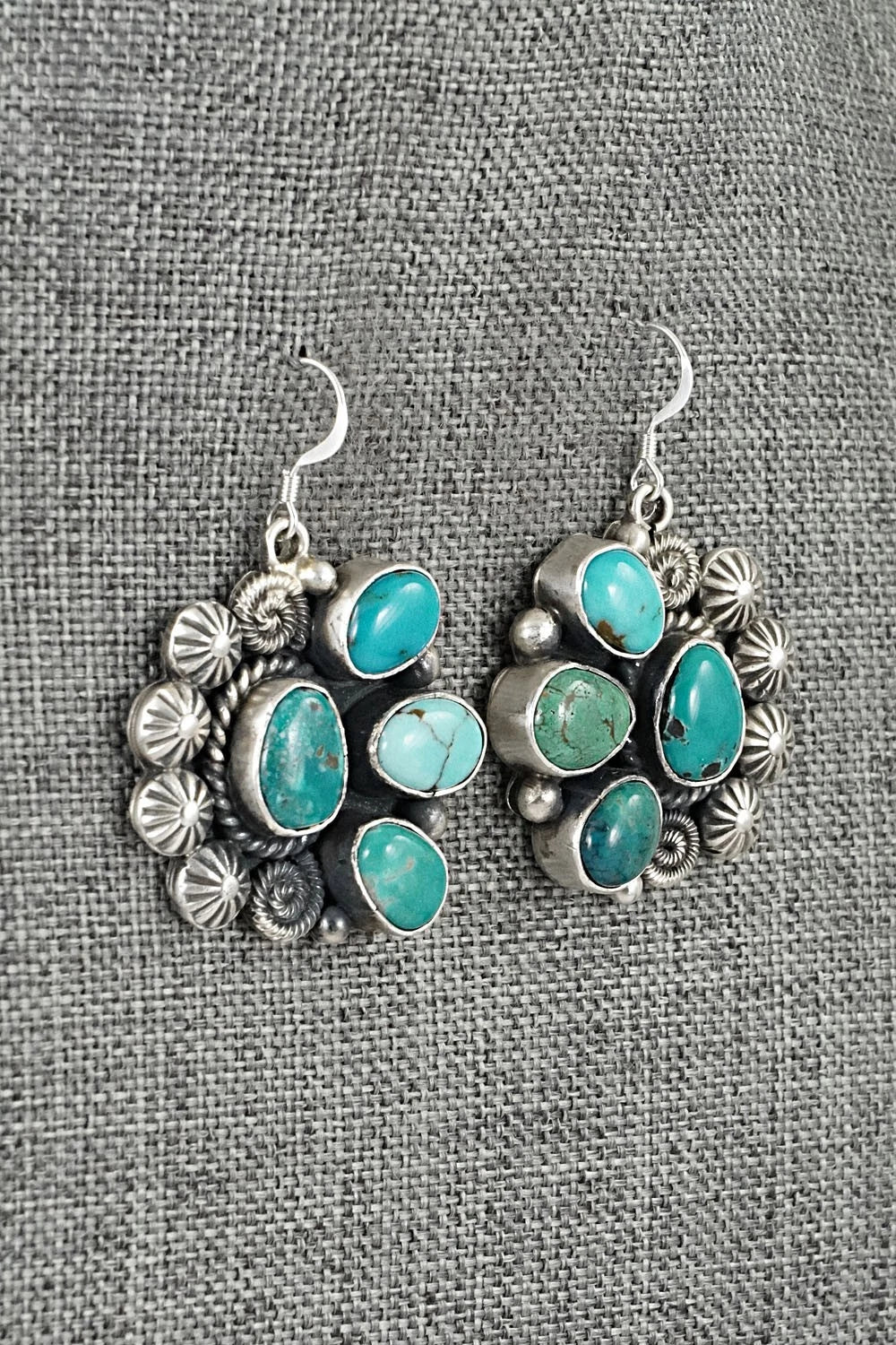 Turquoise & Sterling Silver Necklace and Earrings Set - Rosita Calladitto