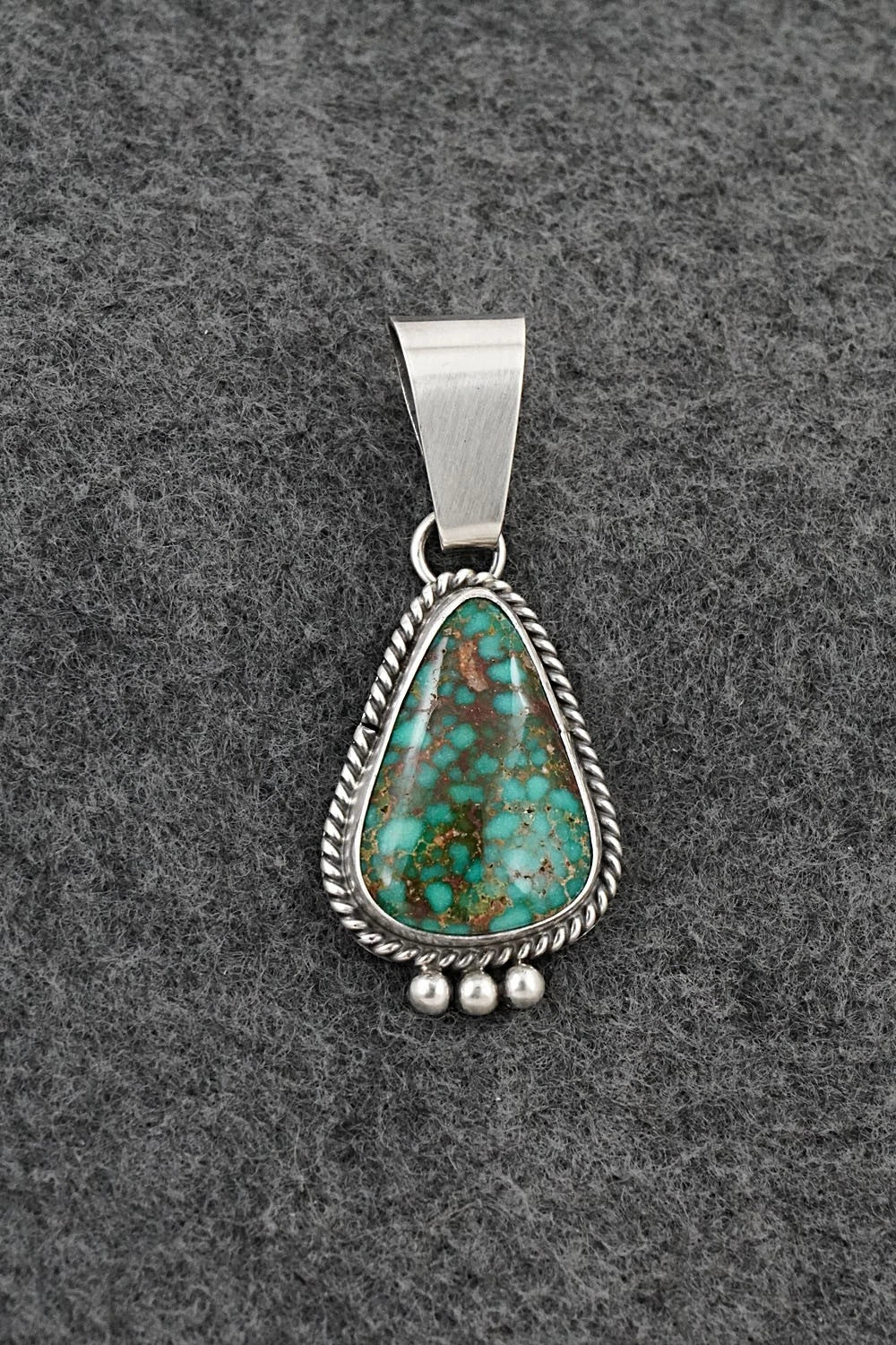 Turquoise & Sterling Silver Pendant - Eugene Gruber