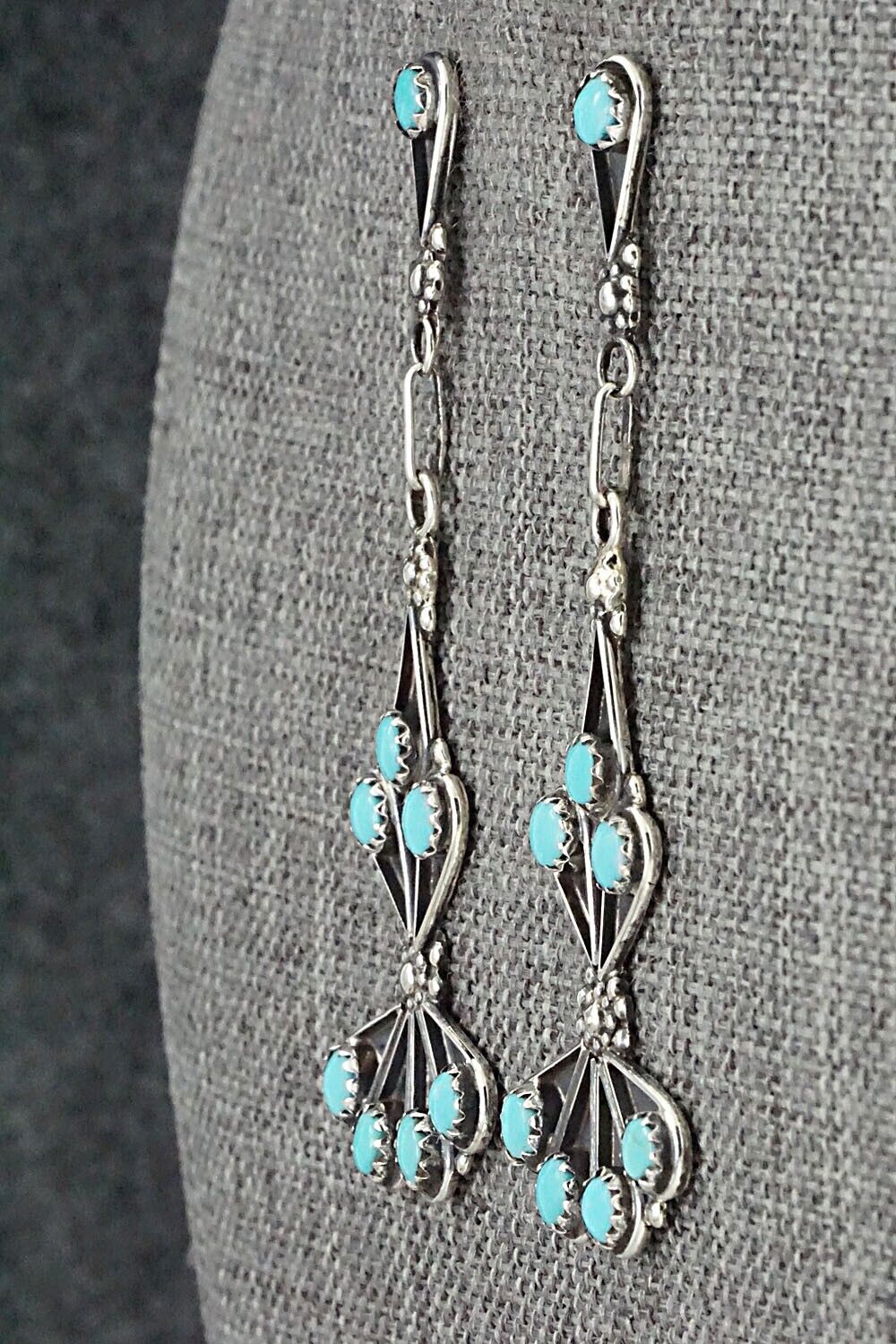 Turquoise & Sterling Silver Earrings - Vivianita Booqua