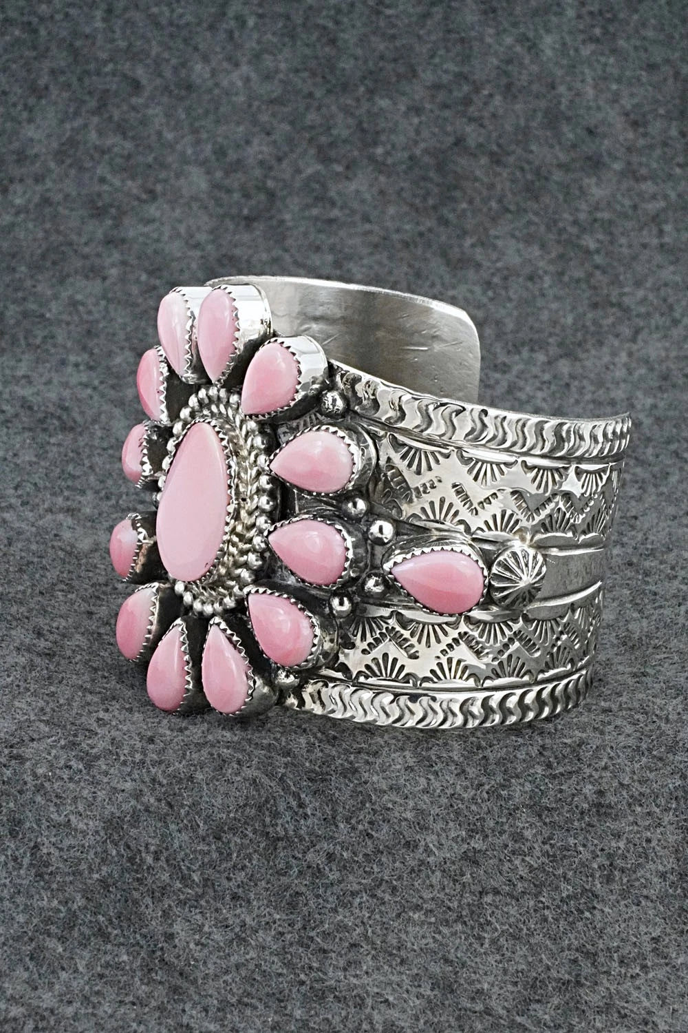 Pink Conch & Sterling Silver Bracelet - Tillie Jon