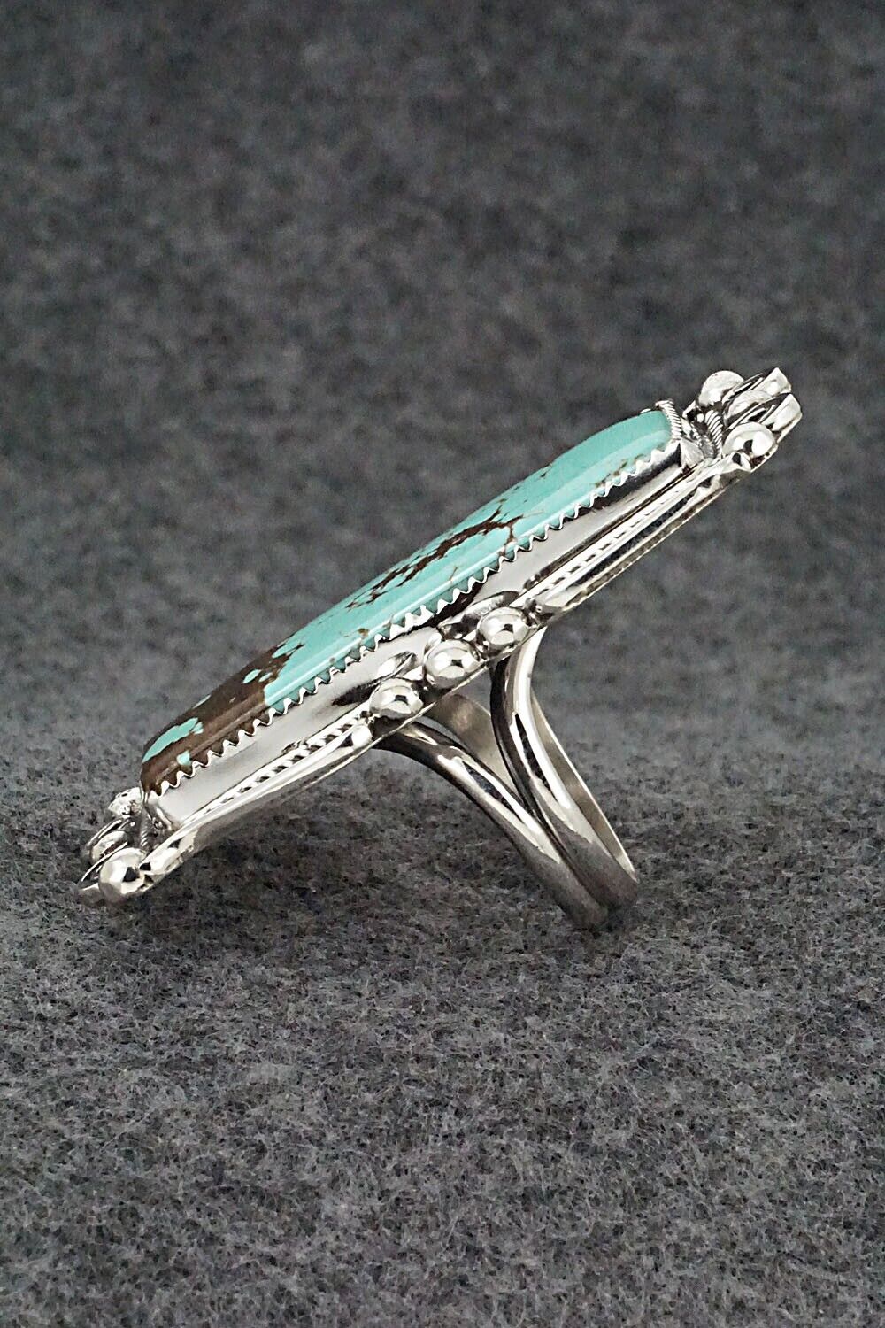 Turquoise & Sterling Silver Ring - Leslie Nez - Size 10