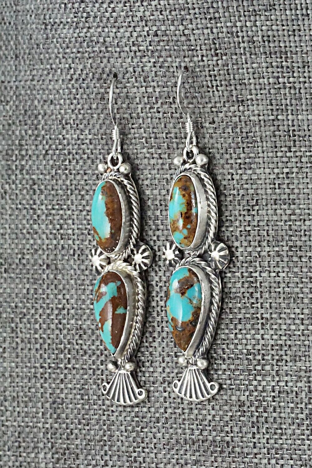 Turquoise & Sterling Silver Earrings - Verley Betone