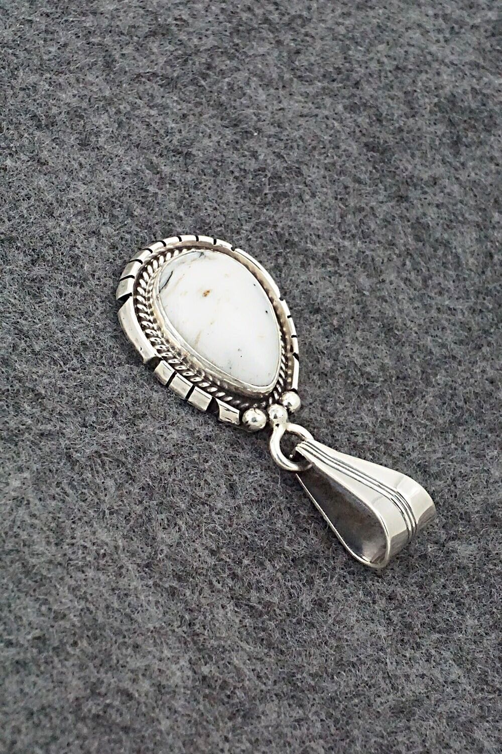 White Buffalo & Sterling Silver Pendant - Samuel Yellowhair