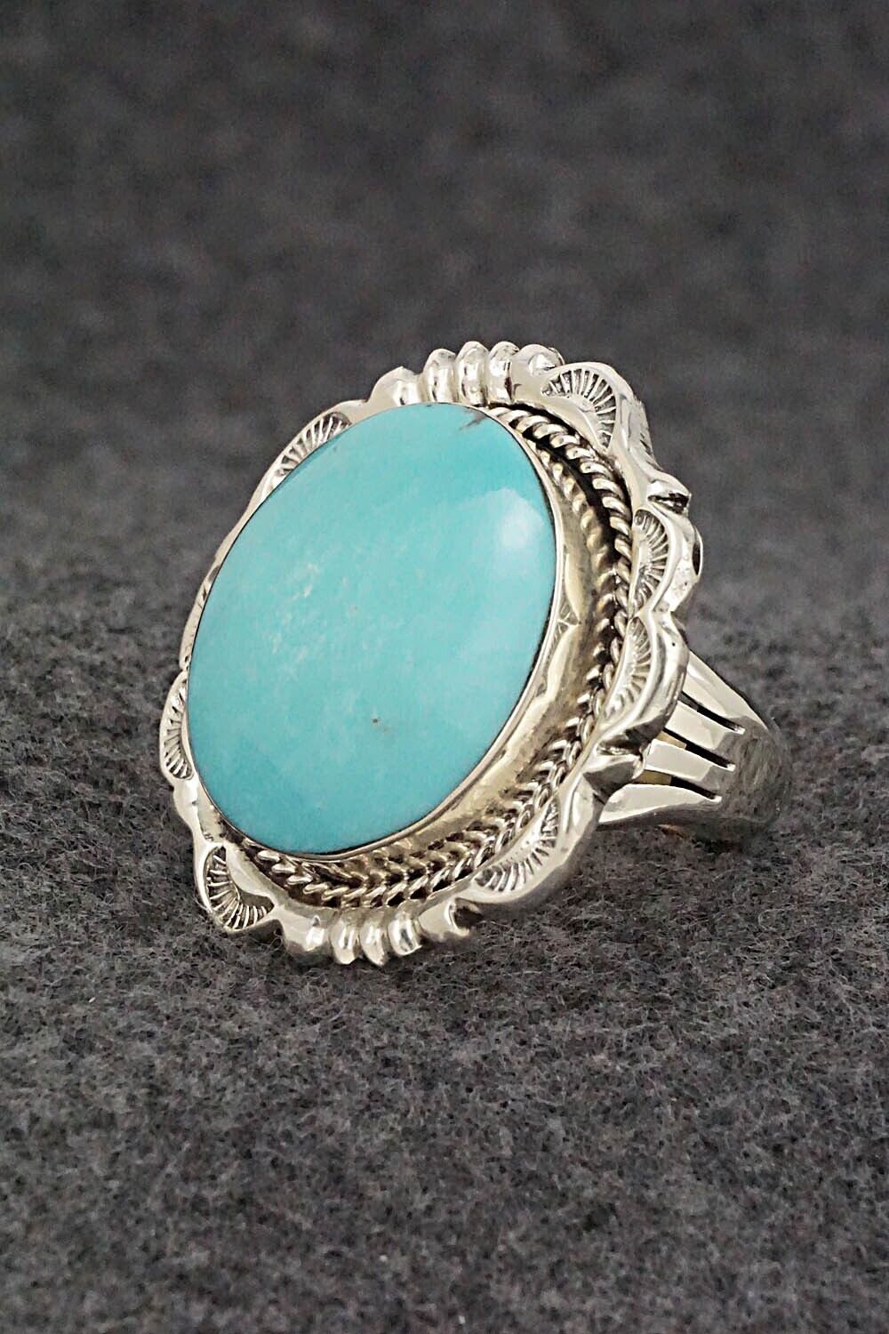 Turquoise & Sterling Silver Ring - Emerson Delgarito - Size 8