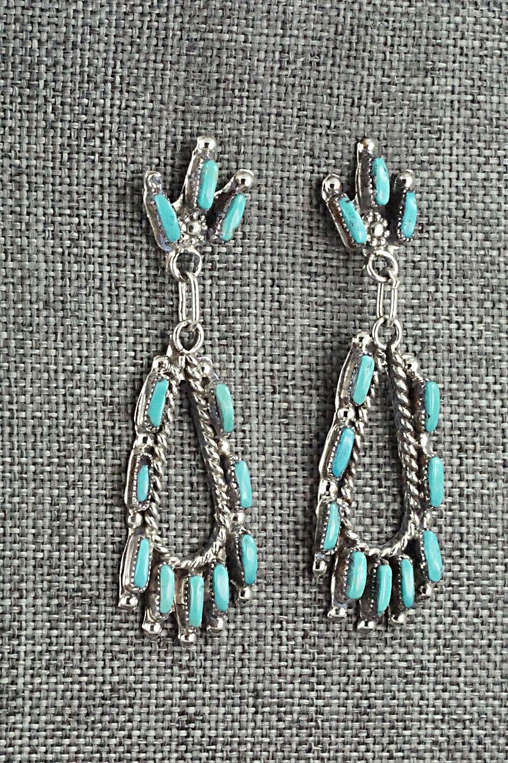 Turquoise & Sterling Silver Earrings - Veronica Yawakia