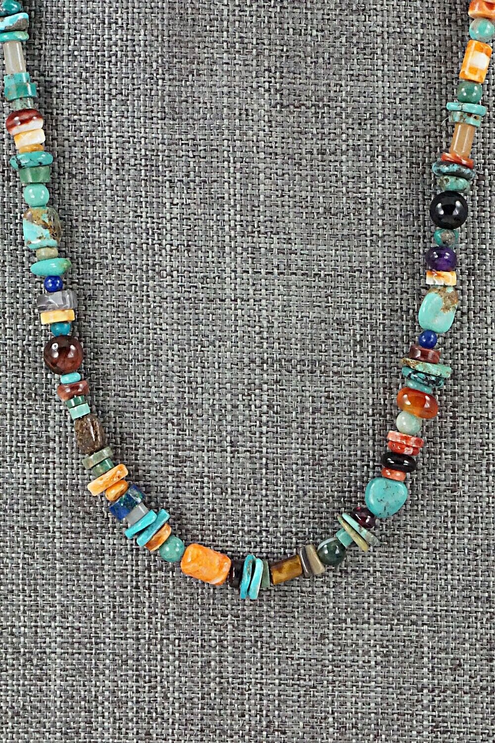Multi Stone and Sterling Silver Necklace - Helen Tsosie