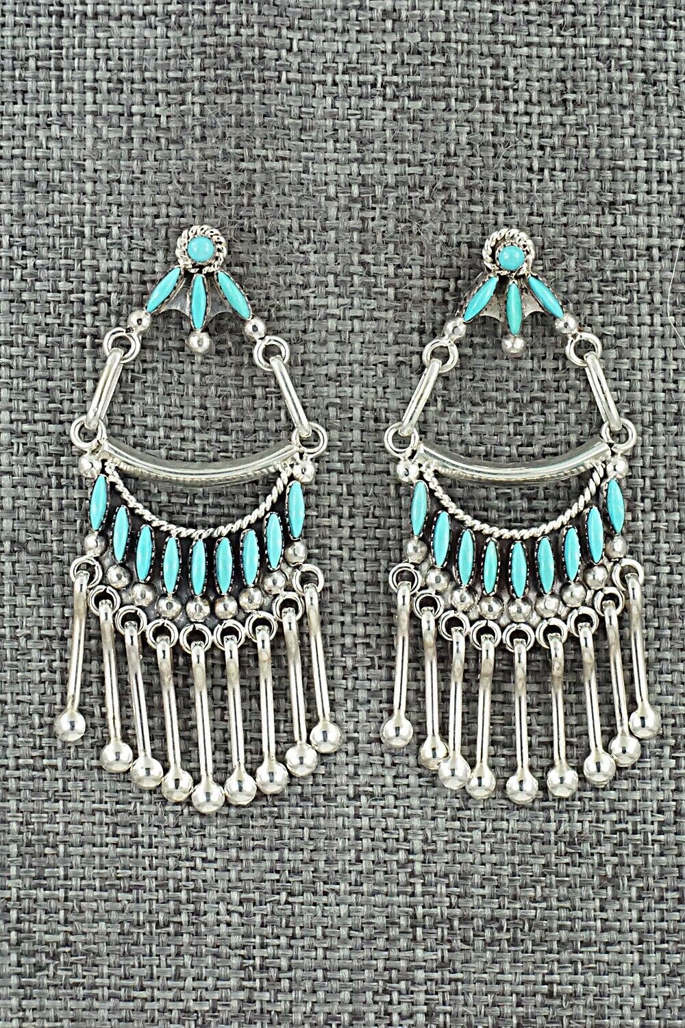 Turquoise & Sterling Silver Earrings - Stewart Natewa