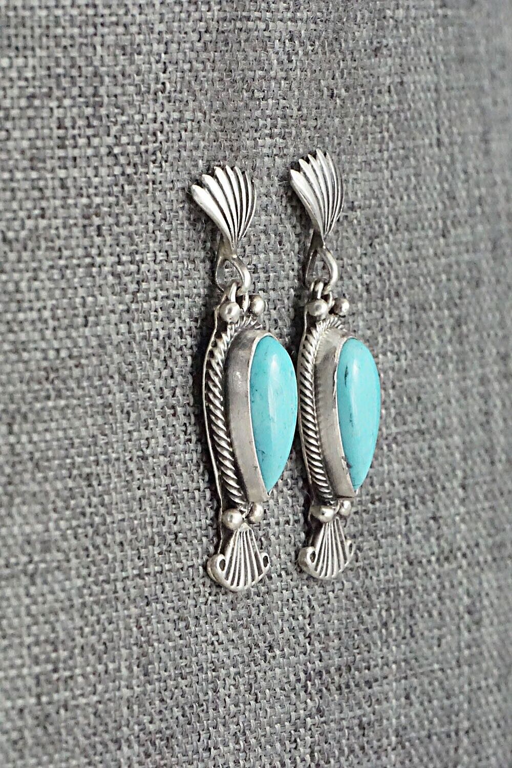 Turquoise & Sterling Silver Earrings - Verley Betone