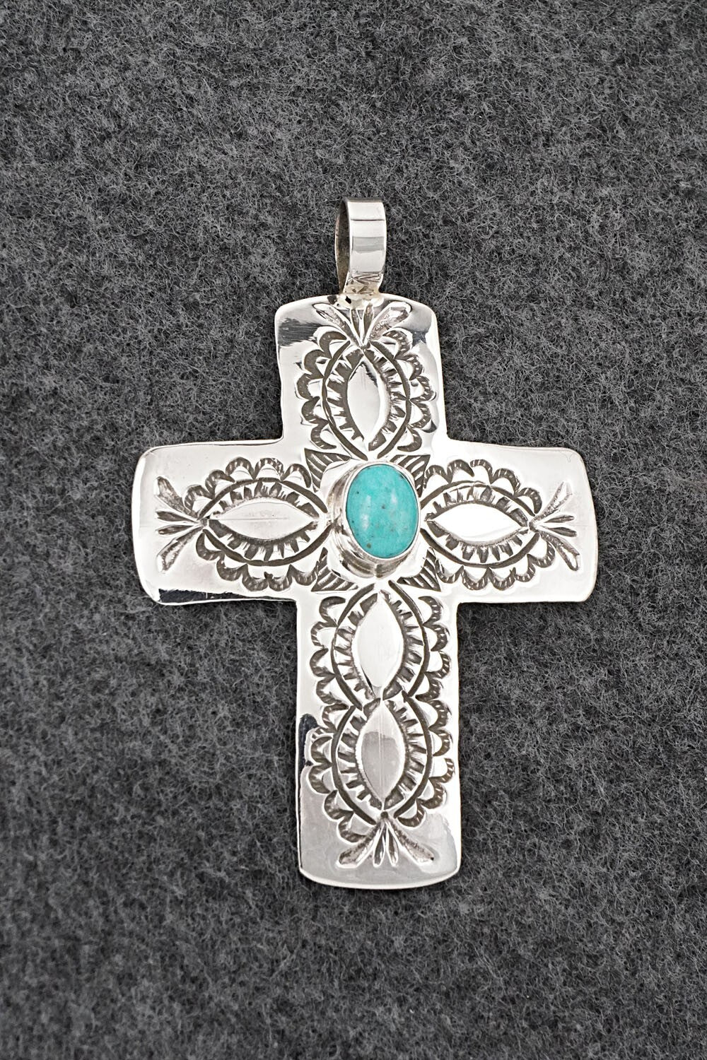 Turquoise & Sterling Silver Pendant - Arnold Blackgoat