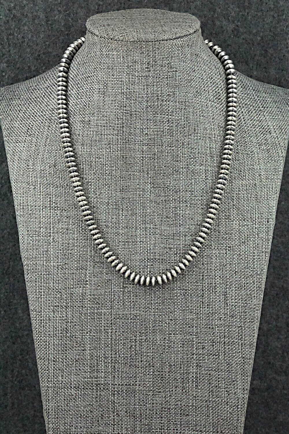 Sterling Silver Navajo Pearl Necklace 16" - Dorinda Mariano