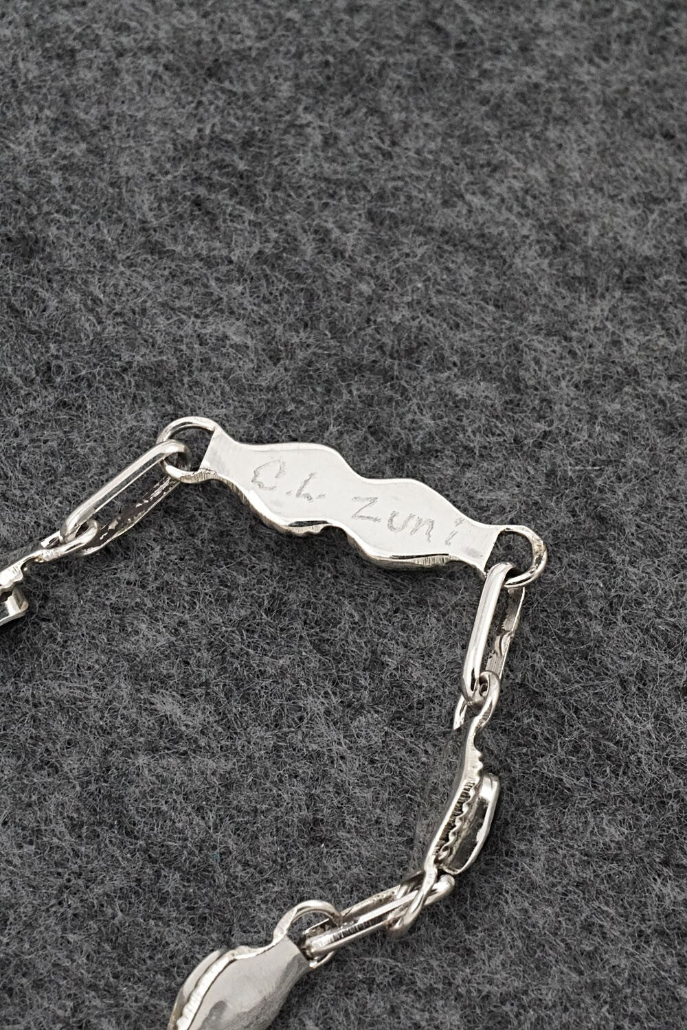 Onyx & Sterling Silver Link Bracelet - Carol Lateyice
