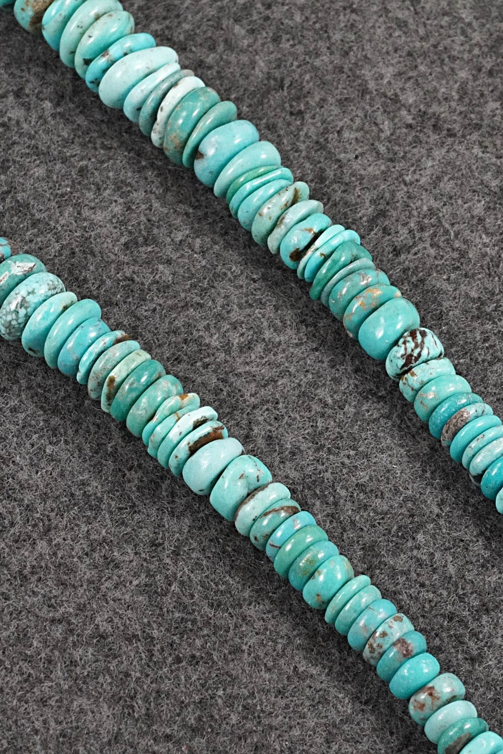 Turquoise & Sterling Silver Necklace 22" - Doreen Jake