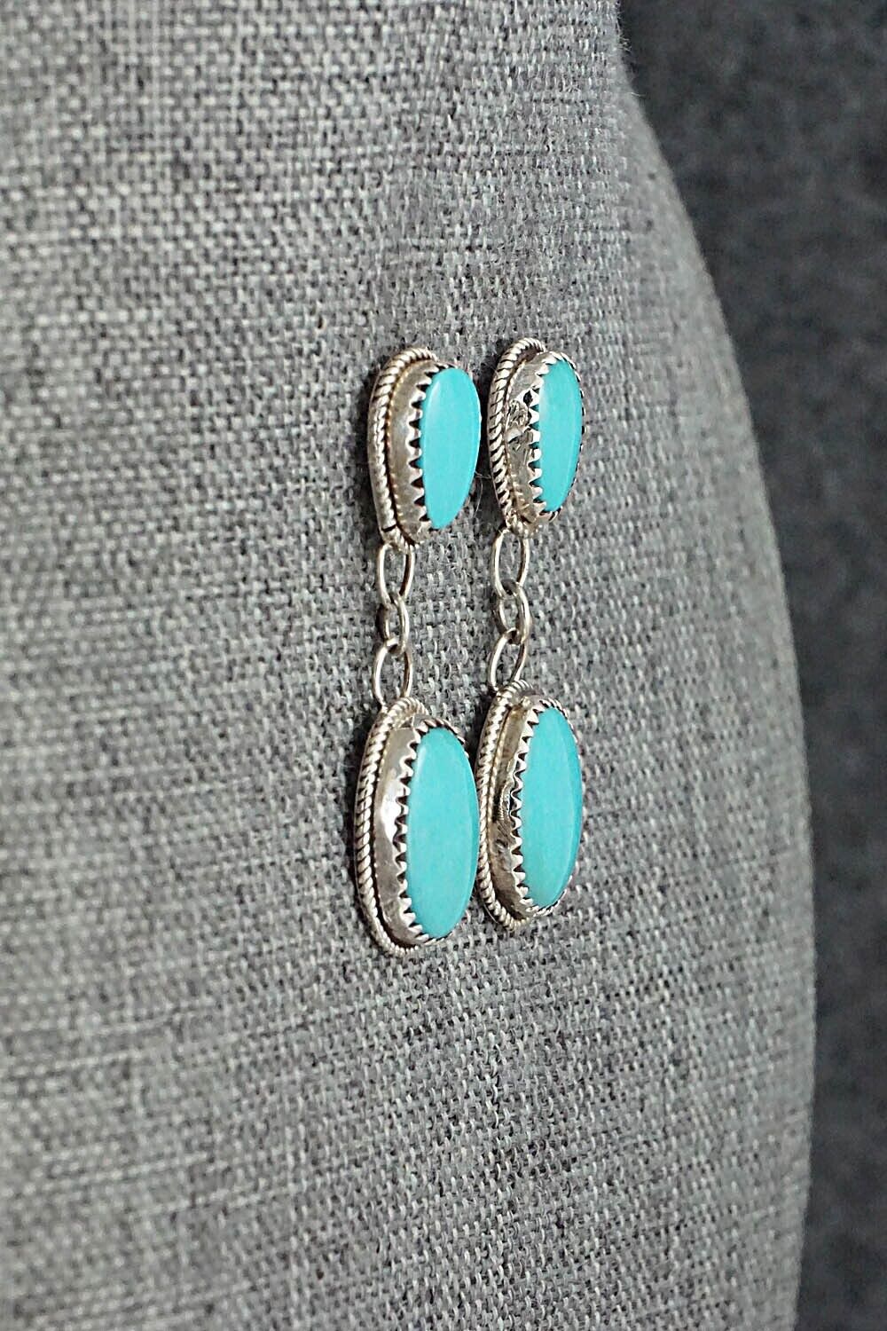 Turquoise & Sterling Silver Earrings - Ernest Hawthorne