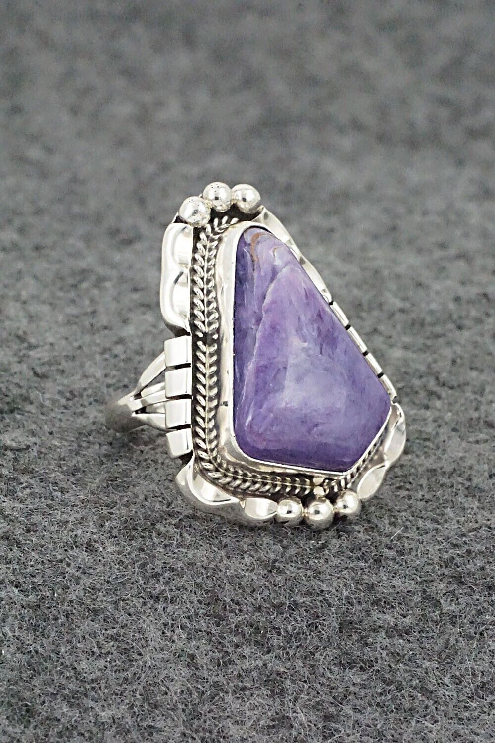 Charoite & Sterling Silver Ring - Samuel Yellowhair - Size 5.75