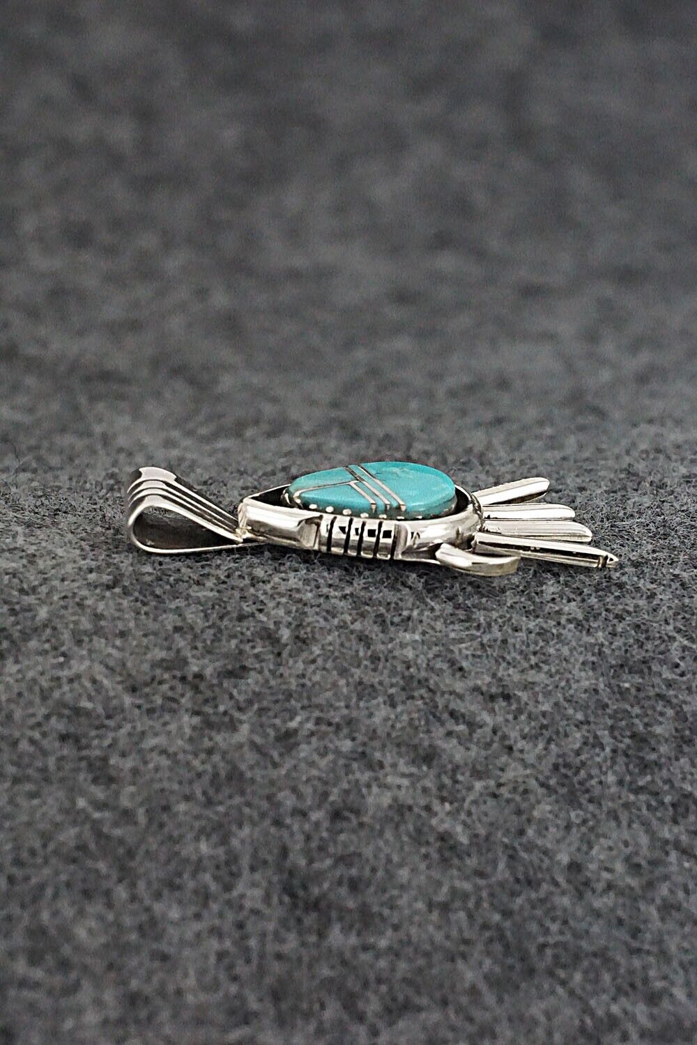 Turquoise & Sterling Silver Pendant - James Manygoats