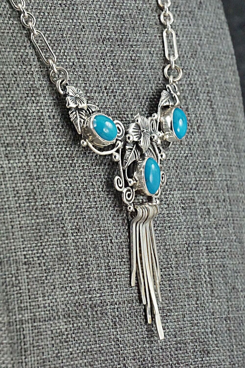 Turquoise & Sterling Silver Necklace - Roie Jaque