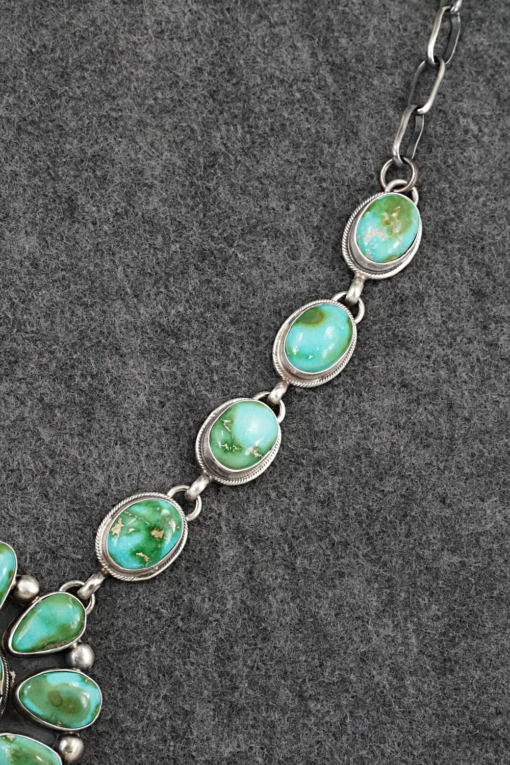 Turquoise & Sterling Silver Necklace and Earrings Set - Kathleen Livingston