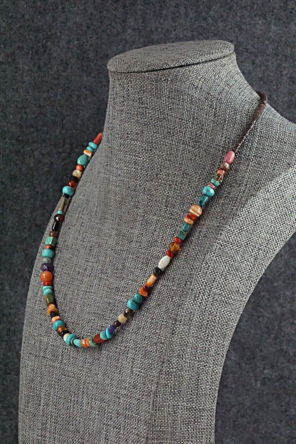 Multi-Stone and Sterling Silver Necklace - Helen Tsosie