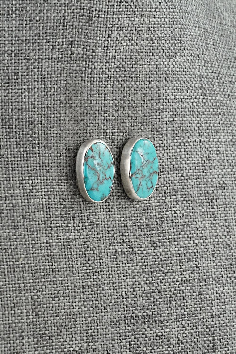 Turquoise & Sterling Silver Earrings - Eugene Gruber