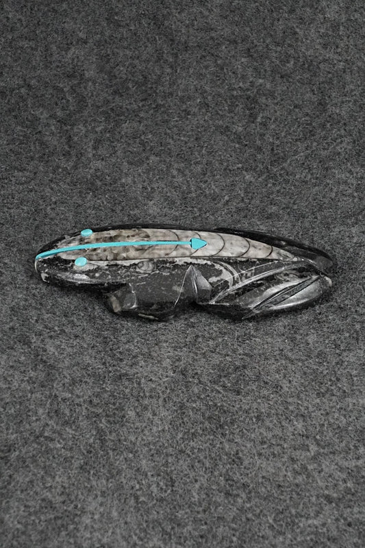 Frog Zuni Fetish Carving - Kenric Laiwakete