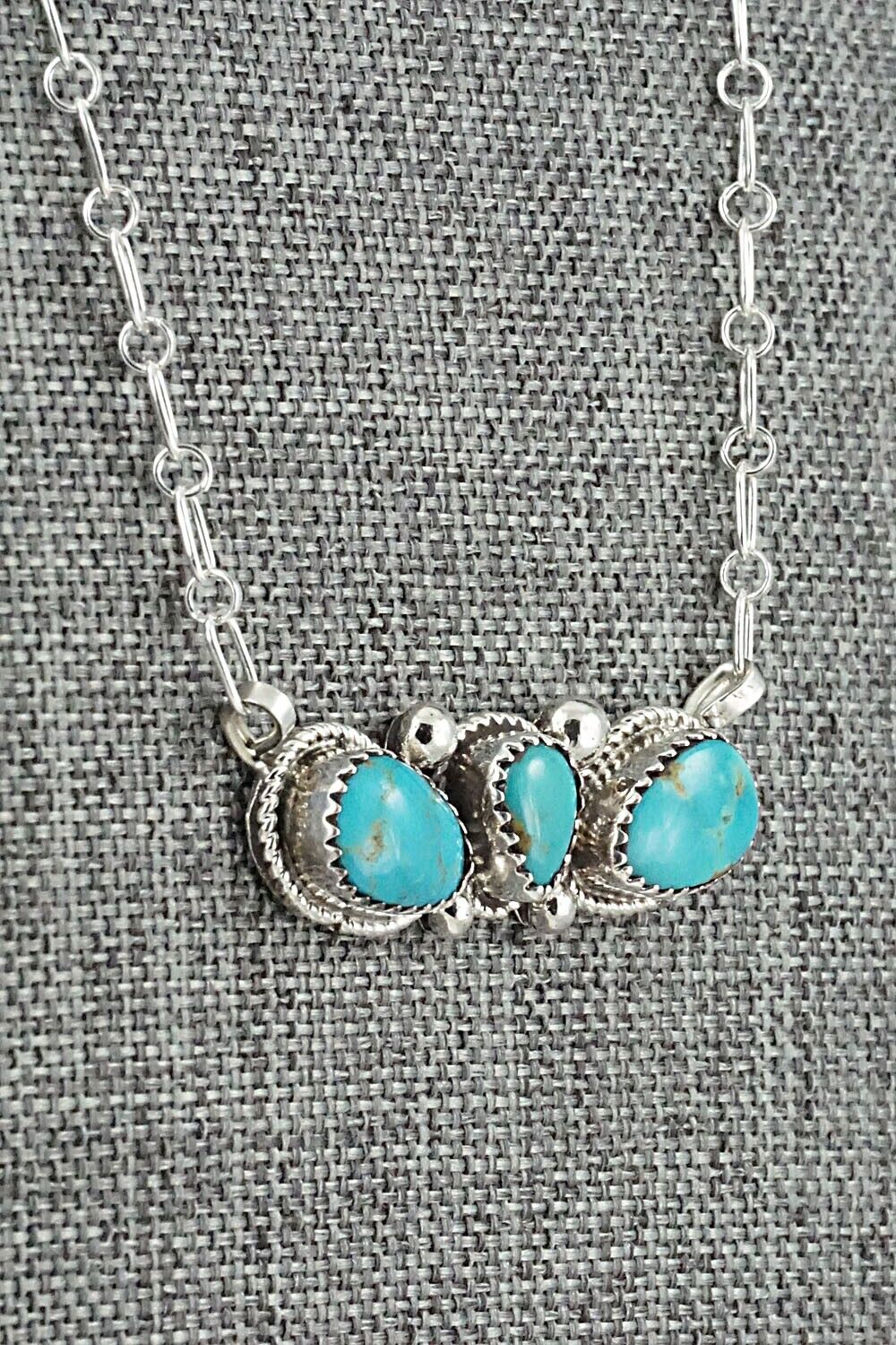Turquoise & Sterling Silver Necklace - Ernest Hawthorne