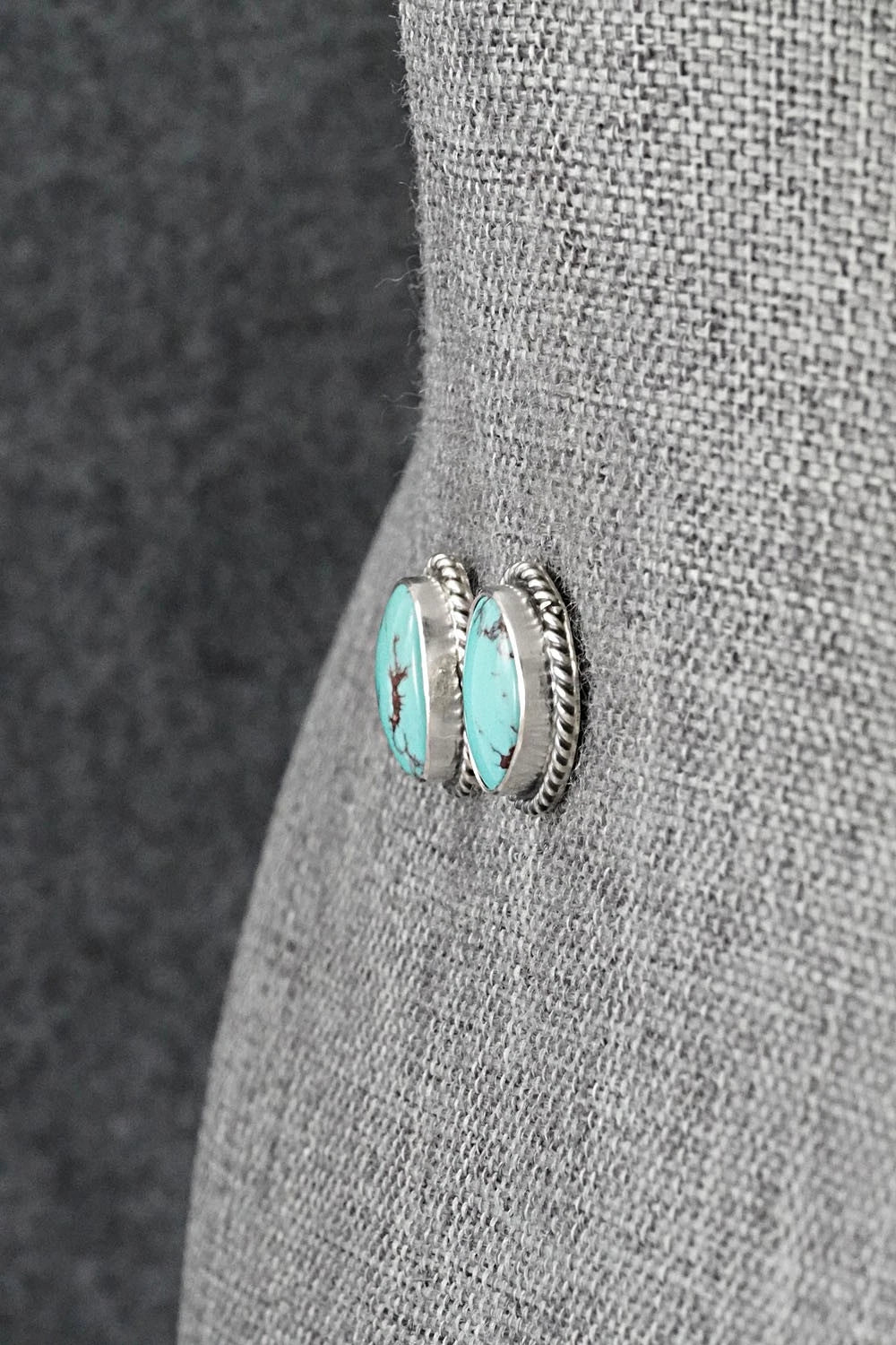 Turquoise & Sterling Silver Earrings - Eugene Gruber