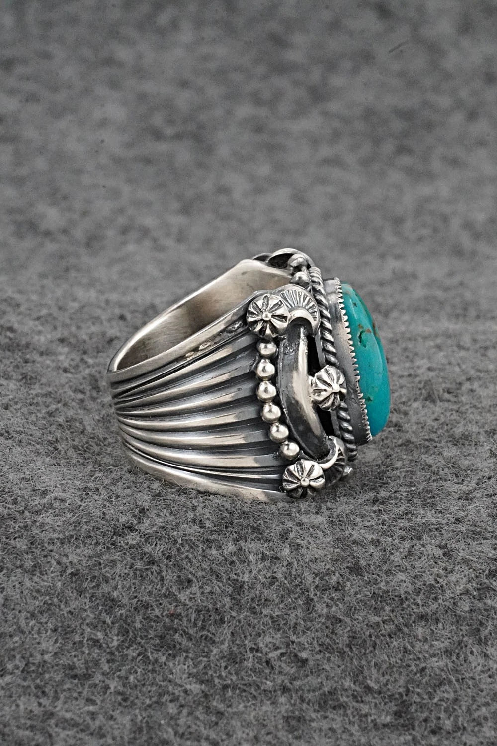 Turquoise & Sterling Silver Ring - Delbert Gordon - Size 9