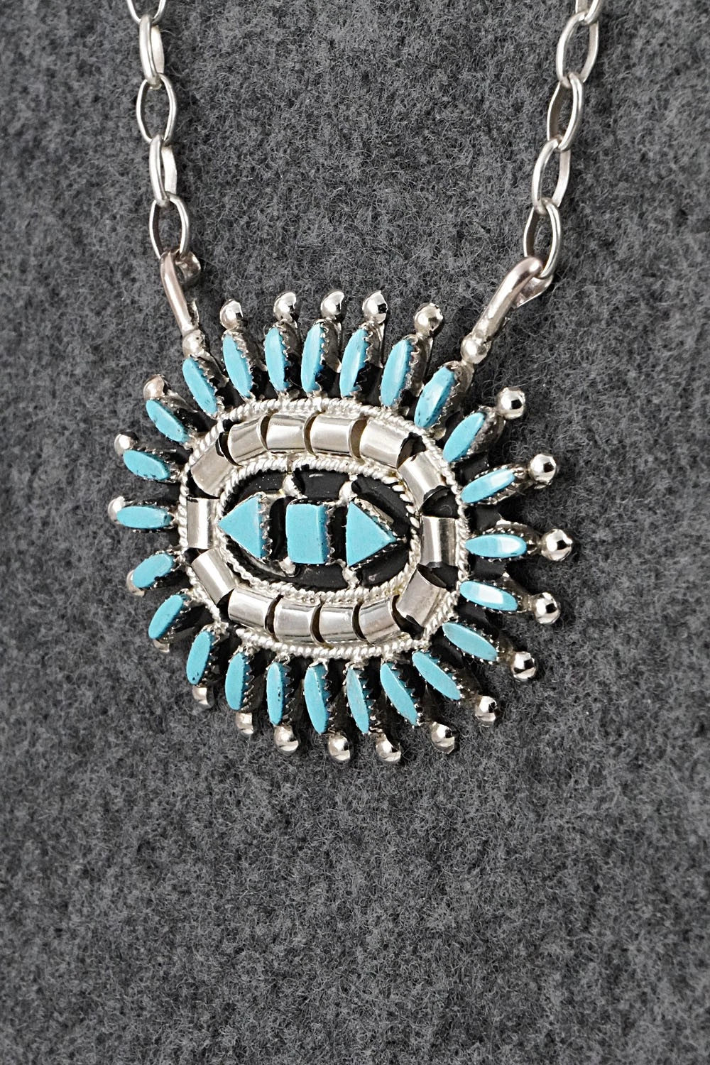 Turquoise & Sterling Silver Necklace - Evonne Hustito