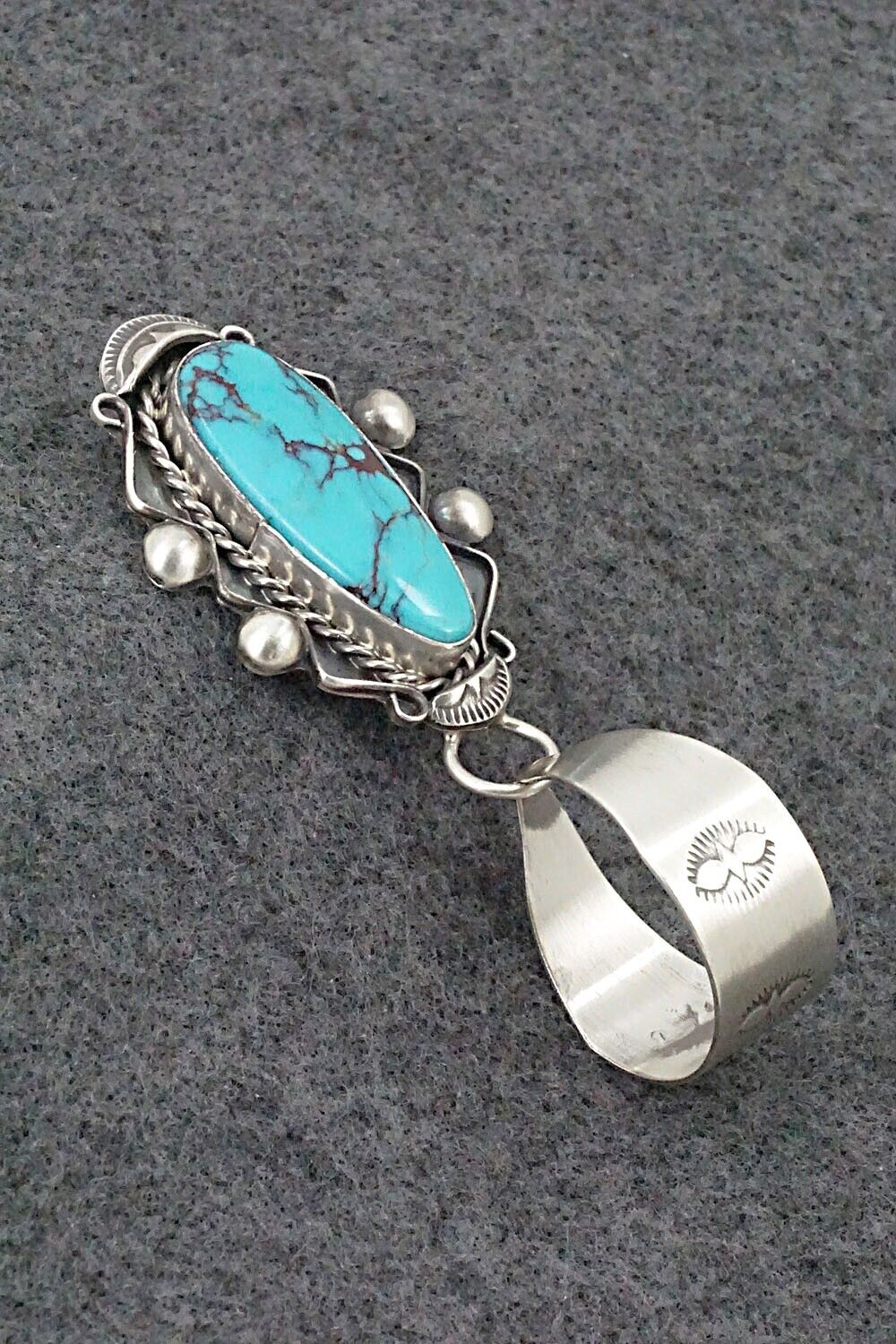 Turquoise and Sterling Silver Pendant - Wilson Dawes