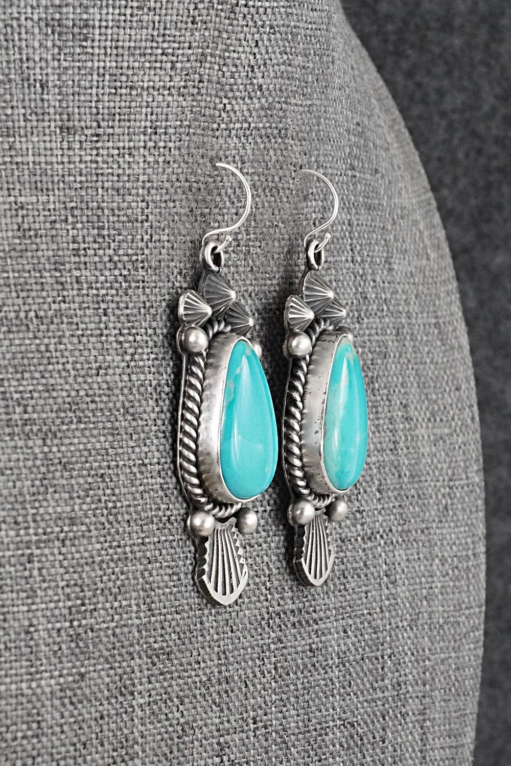 Turquoise & Sterling Silver Earrings - Michael Calladitto