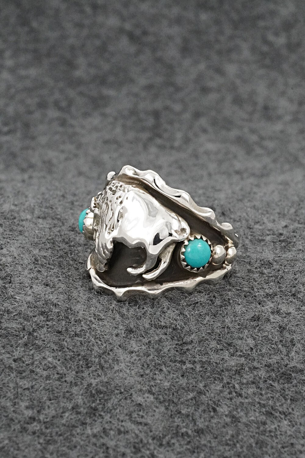 Turquoise & Sterling Silver Ring - Genevieve Francisco - Size 10.75