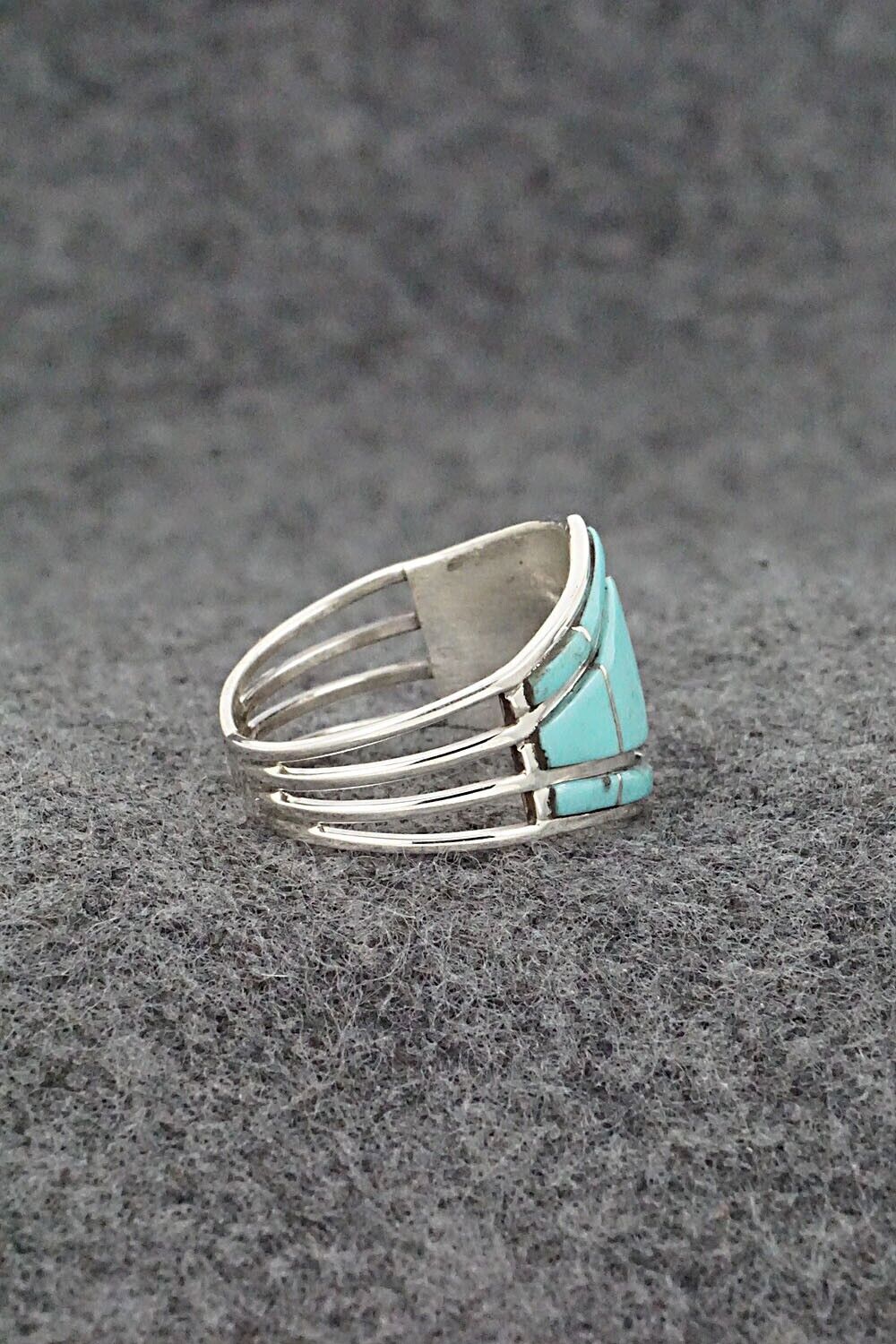 Turquoise & Sterling Silver Ring - Andrew Enrico - Size 9.5