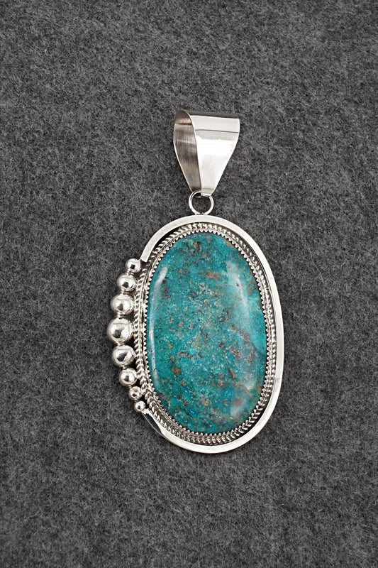 Turquoise & Sterling Silver Pendant - Leslie Nez
