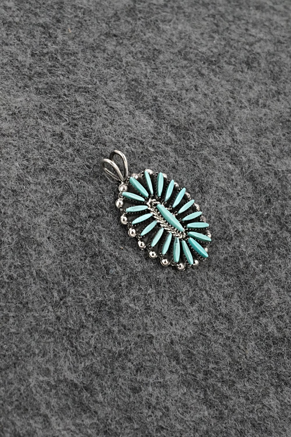 Turquoise & Sterling Silver Pendant - Fritzon Owaleon