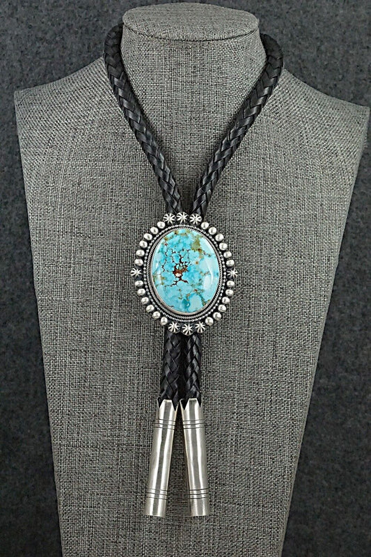 Turquoise & Sterling Silver Bolo Tie - Bobby Johnson