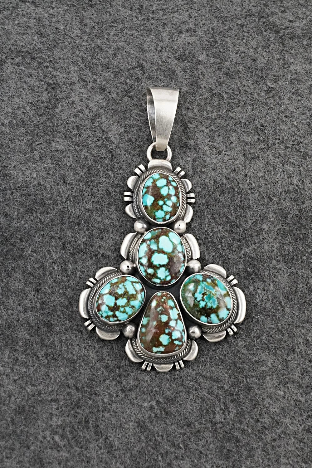 Turquoise & Sterling Silver Pendant and Earrings Set - Mark Yazzie
