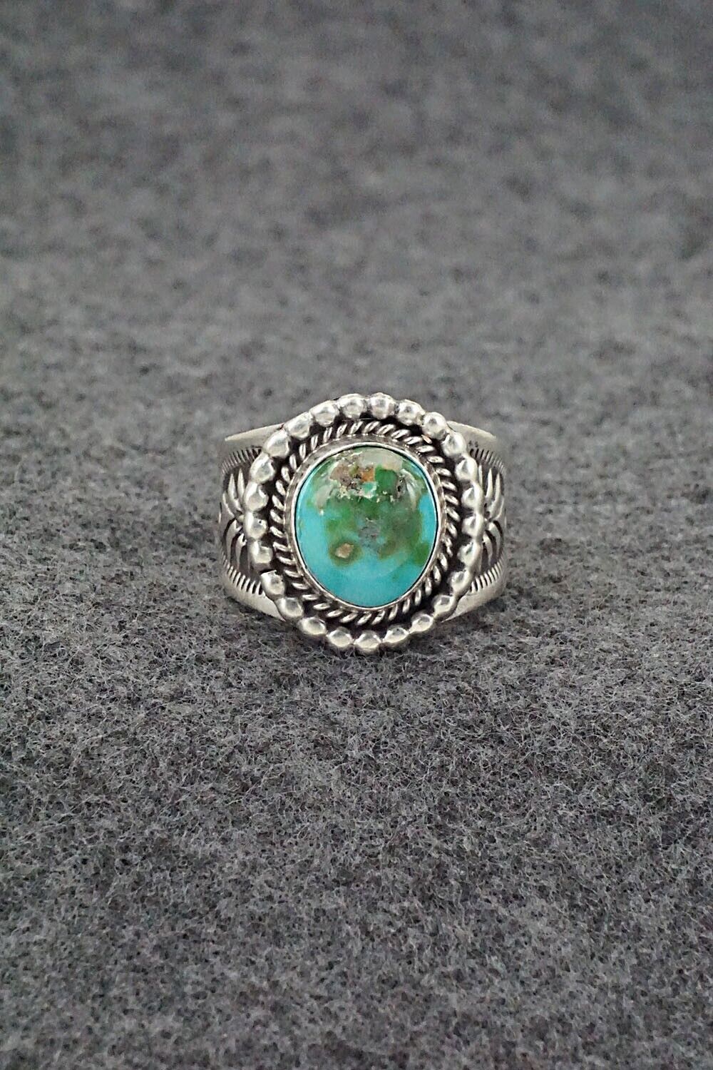 Turquoise & Sterling Silver Ring - Samuel Yellowhair - Size 7.5