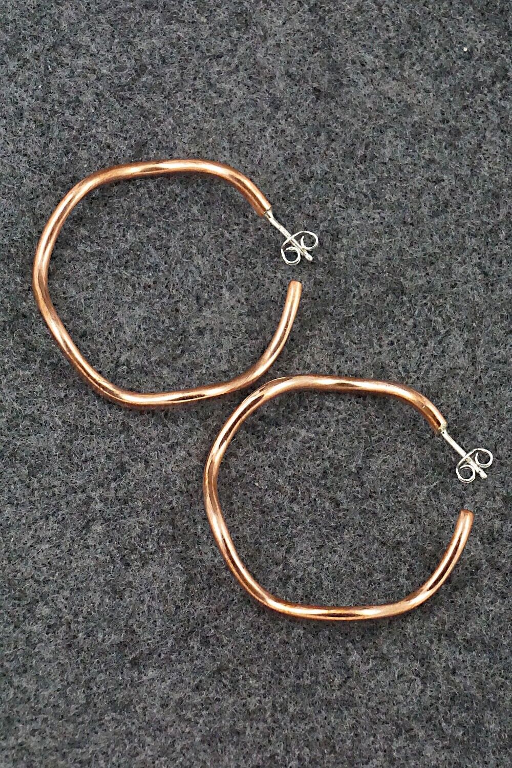 Copper Hoop Earrings - Elaine Tahe