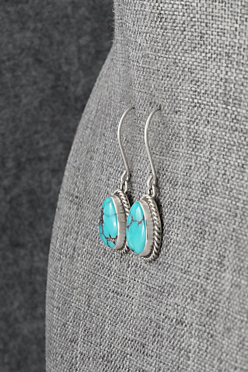Turquoise & Sterling Silver Earrings - Eugene Gruber