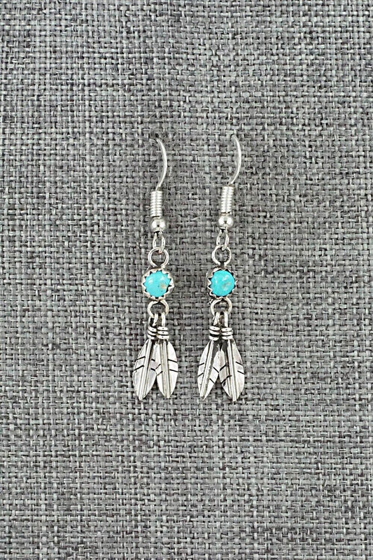 Turquoise & Sterling Silver Earrings - Cornilia Yazhe