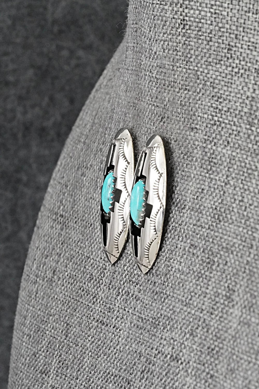 Turquoise & Sterling Silver Earrings - Felix Perry
