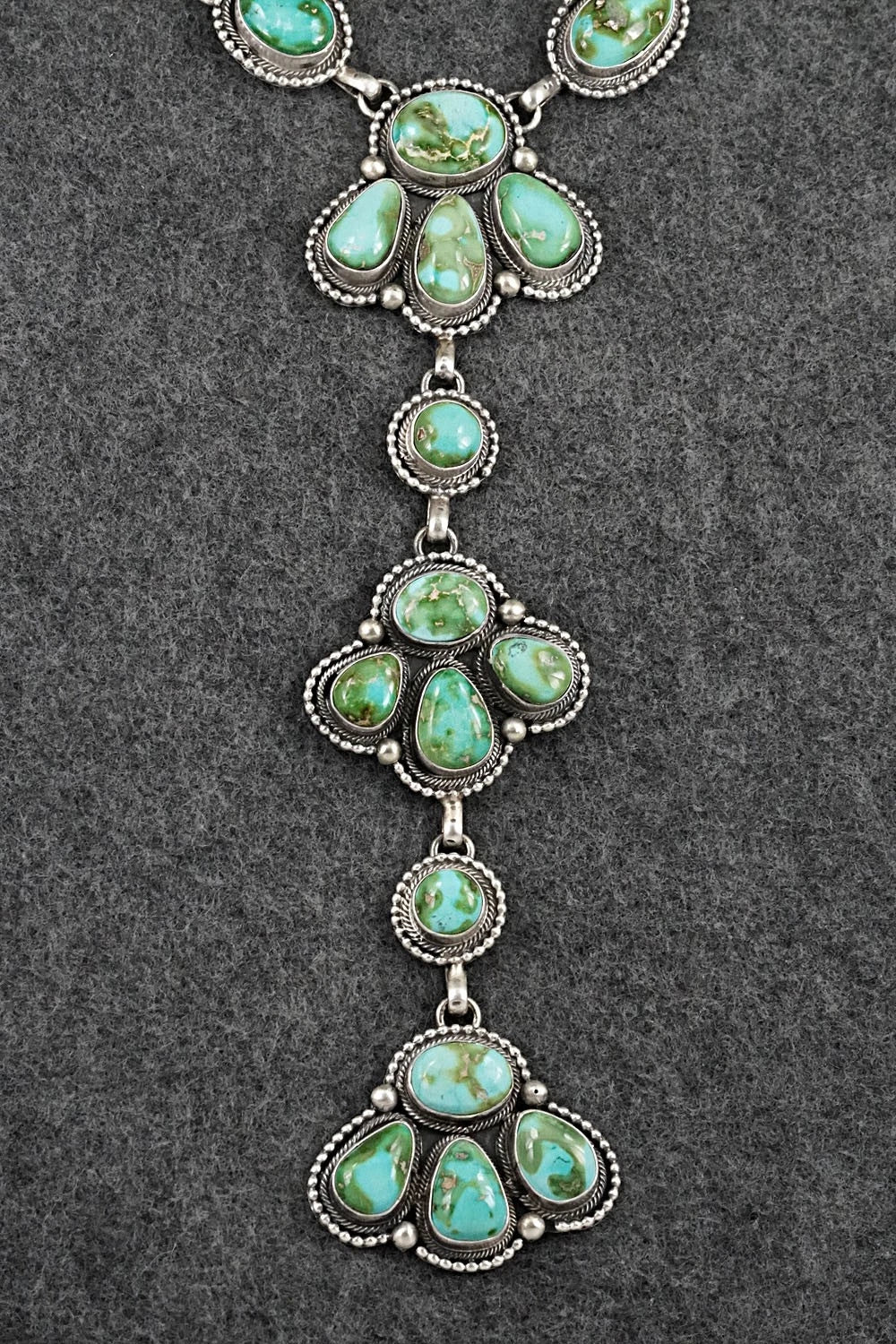 Turquoise & Sterling Silver Necklace and Earrings Set - Paul Livingston