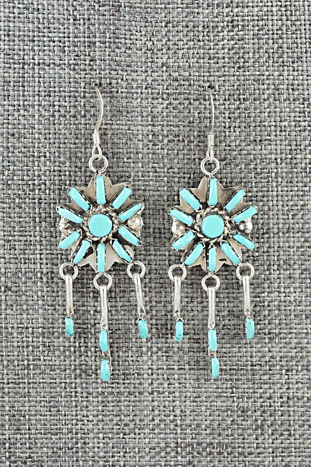 Turquoise & Sterling Silver Necklace and Earrings Set - Keith Leekity