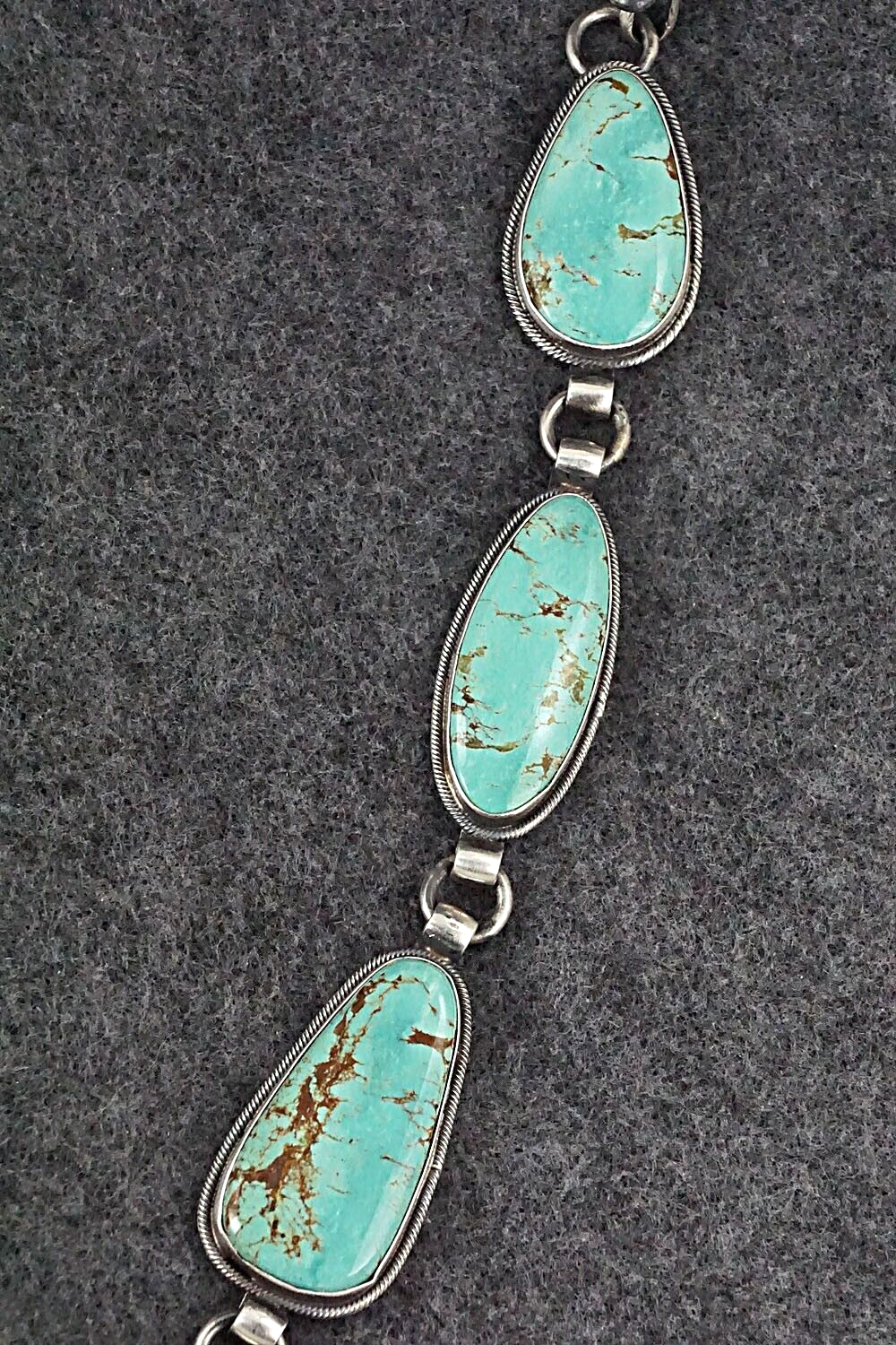 Turquoise & Sterling Silver Necklace and Earrings Set - Annie Hoskie