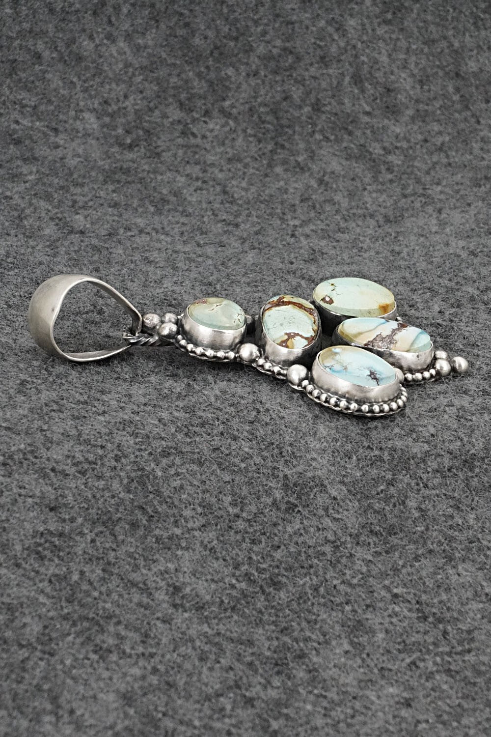 Turquoise & Sterling Silver Pendant, Ring & Earrings Set - Darrin Livingston