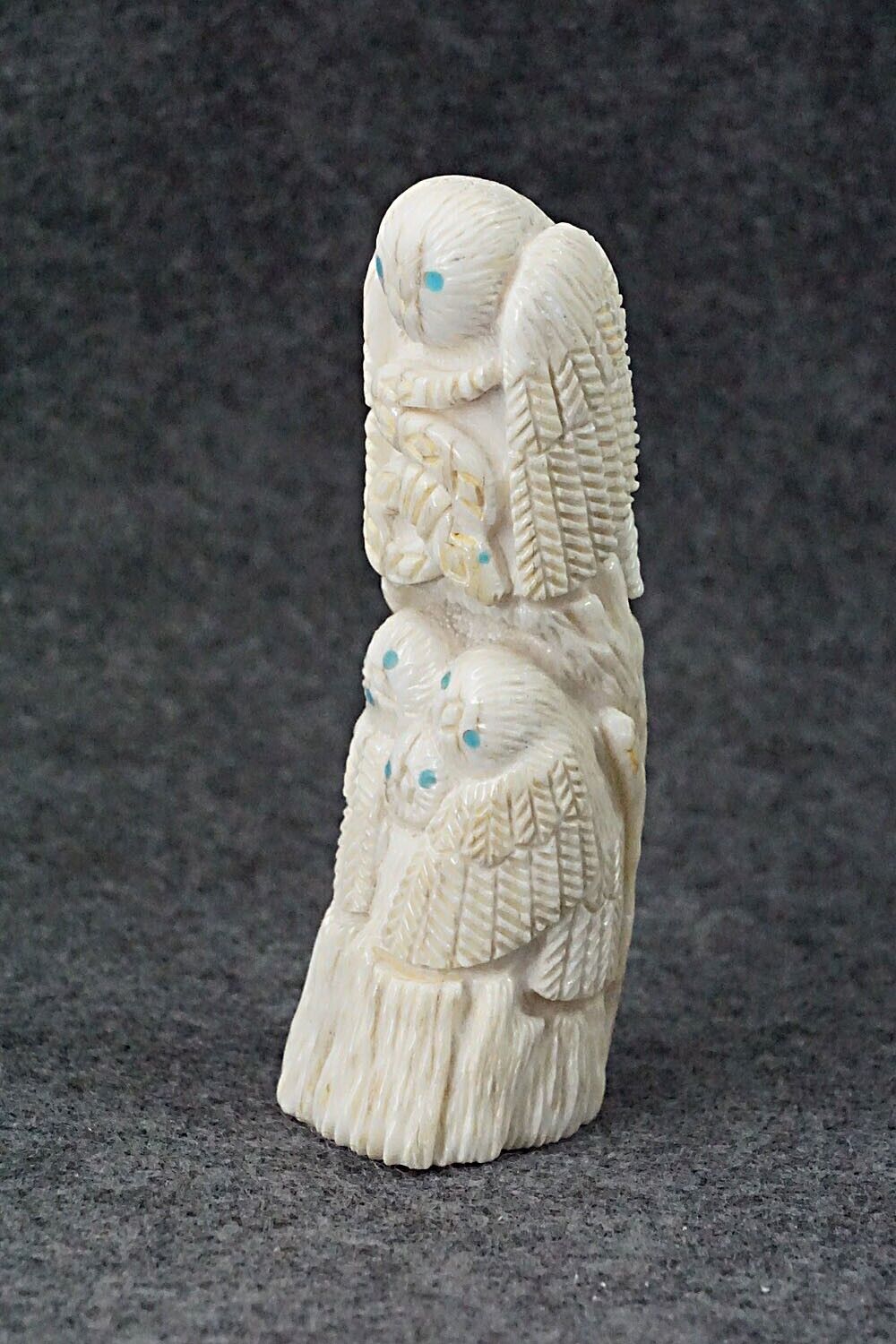 Owls & Rattlesnake Zuni Fetish Carving - Destry Siutza