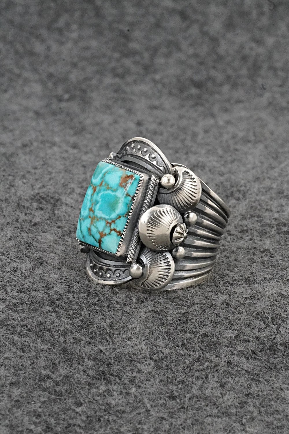 Turquoise & Sterling Silver Ring - Delbert Gordon - Size 9