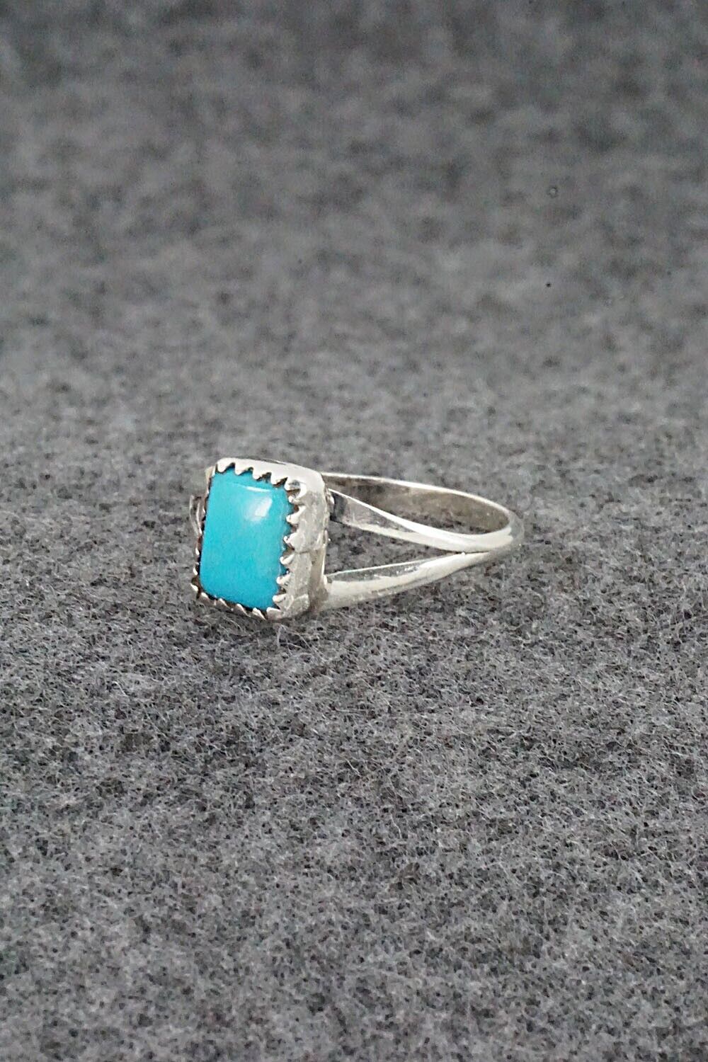 Turquoise and Sterling Silver Ring - Robert Martinez - Size 8.5