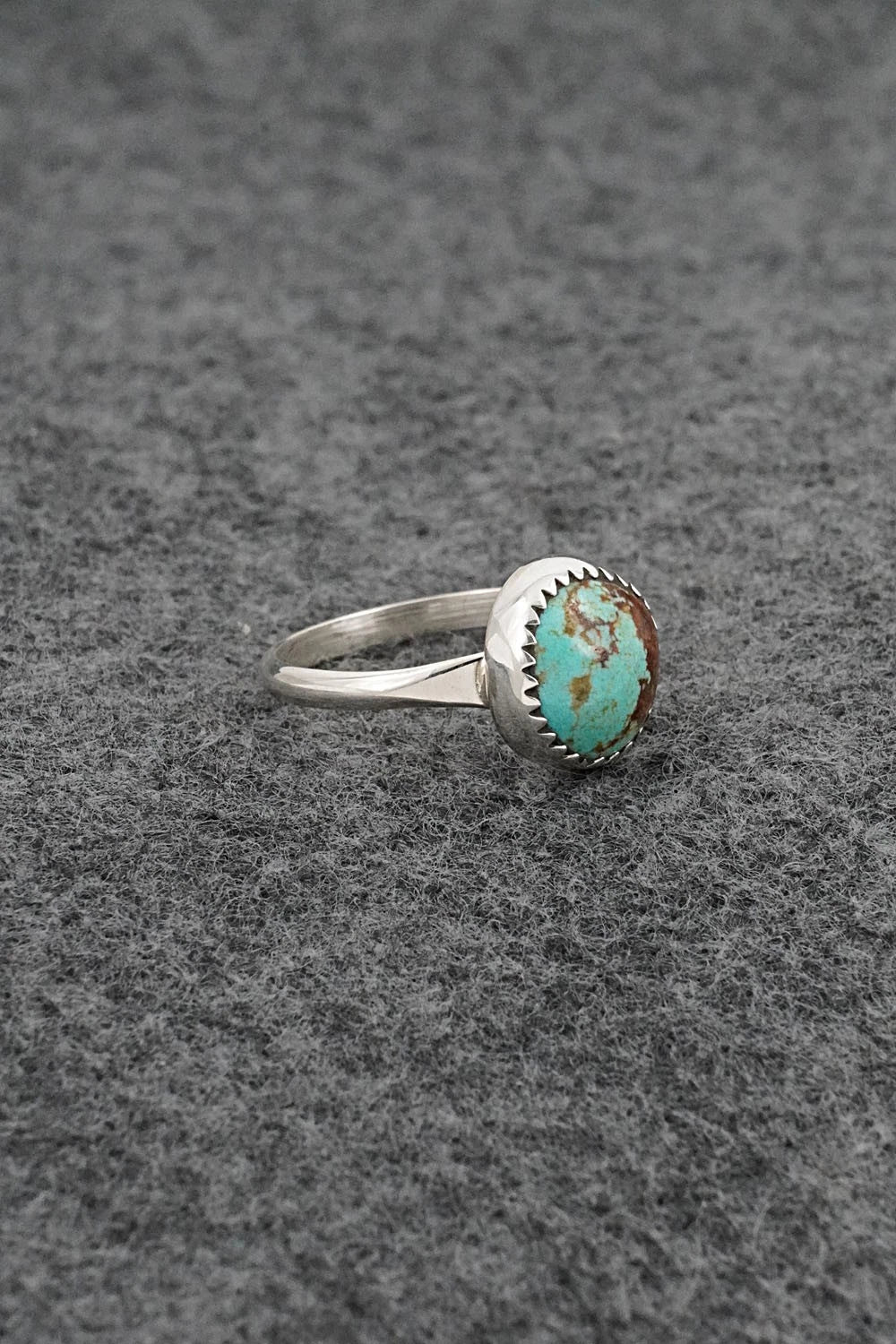 Turquoise & Sterling Silver Ring - Darius Arviso - Size 8
